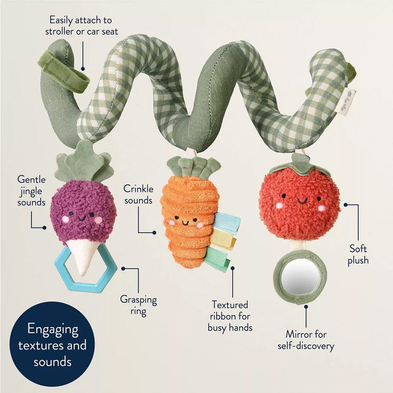 Itzy Ritzy Bitzy Spiral Car Seat Activity Toy - Veggie