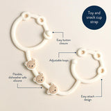 Itzy Ritzy Itzy Strap Toy & Snack Cup Strap - Theo the Bear