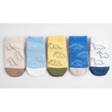 Korean Kids Brachiosaurus Mesh Non-Slip Ankle Socks 5Pair Set