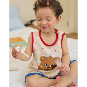 Kids Cotton Cool Mesh Sleeping Vest - Bear