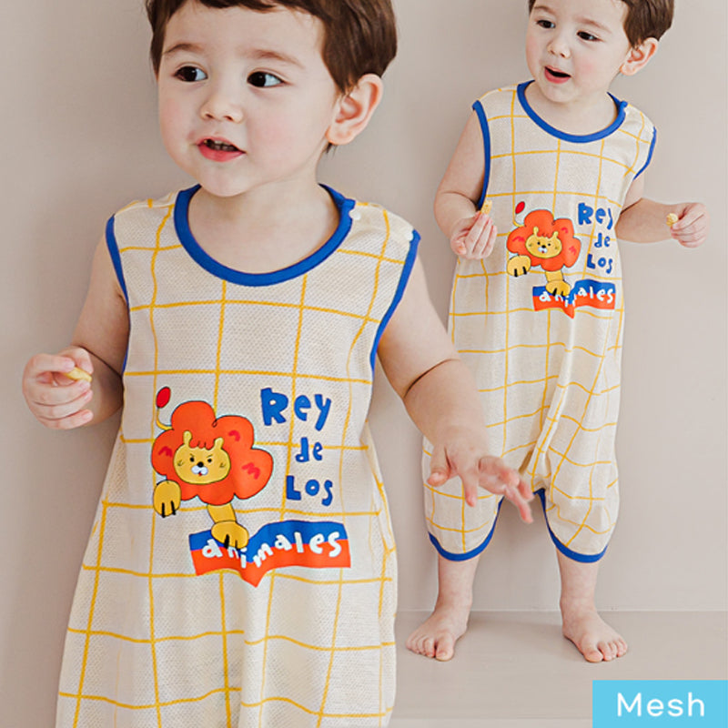 Kids Cotton Cool Mesh Sleeping Vest - Lion