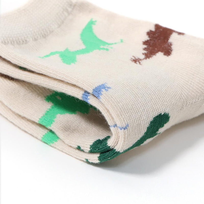 Kids Cotton Crew Socks Set-T Rex