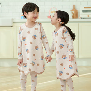 Kids Triple-Layer Quilted Long Sleeping Vest - Cookie Bear