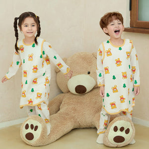 Kids Triple-Layer Quilted Long Sleeping Vest - Peek-A-Boo Bear