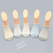 Korean Kids Macaron Sneakers Non-Slip Ankle Socks 5Pair Set
