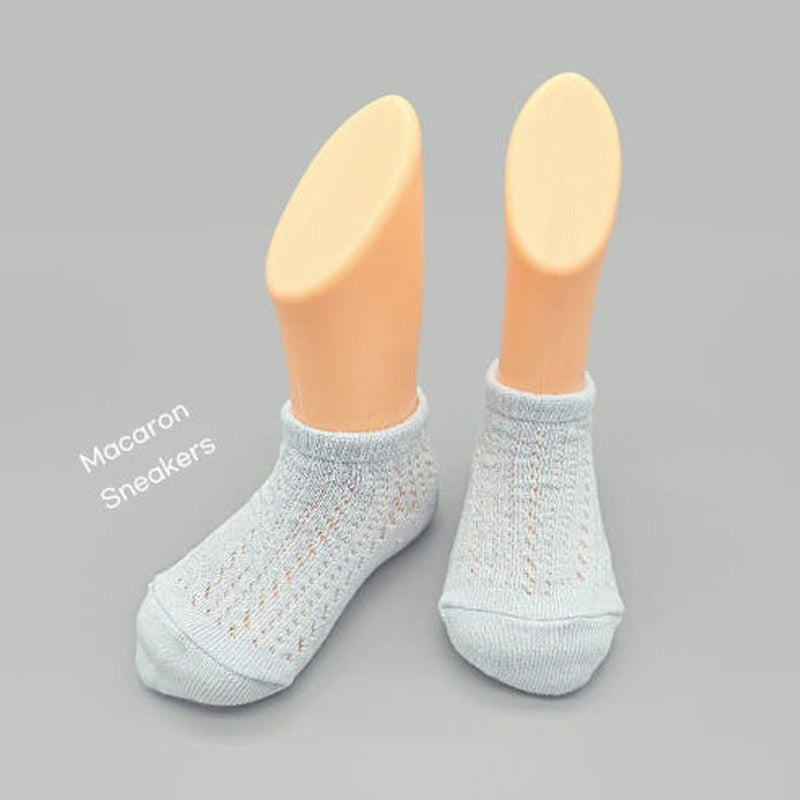 Korean Kids Macaron Sneakers Non-Slip Ankle Socks 5Pair Set