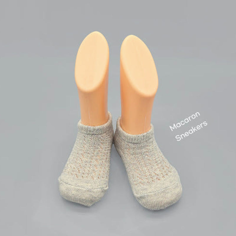 Korean Kids Macaron Sneakers Non-Slip Ankle Socks 5Pair Set