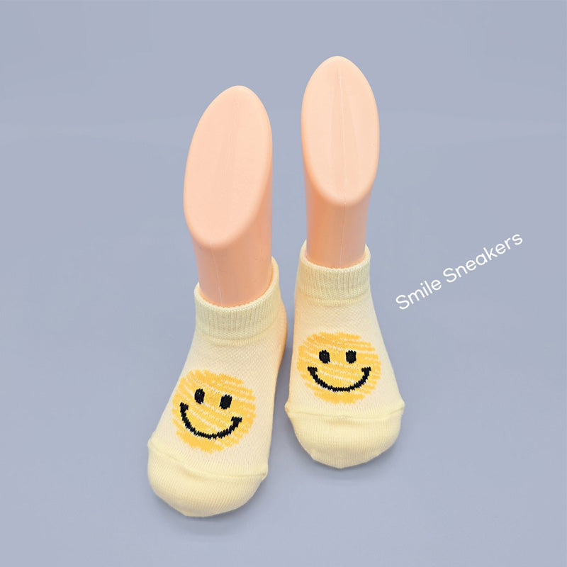Korean Kids Smile Sneakers Non-Slip Ankle Socks 5Pair Set
