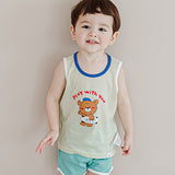 Kids Summer Seeveless Shirt Cotton Cool Mesh Pajamas Set - Bboy