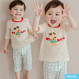 Kids Summer Short Shirt Cotton Cool Mesh Pajamas Set - Dog