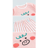 Kids Summer Short Shirt Cotton Cool Mesh Pajamas Set - Pig