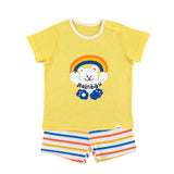 Kids Summer Short Shirt Cotton Cool Mesh Pajamas Set - Rainbow