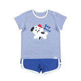 Kids Summer Short Shirt Cotton Cool Mesh Pajamas Set - Puppy