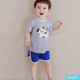 Kids Summer Short Shirt Cotton Cool Mesh Pajamas Set - Puppy