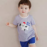 Kids Summer Short Shirt Cotton Cool Mesh Pajamas Set - Puppy