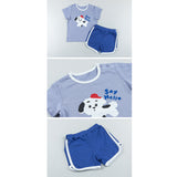 Kids Summer Short Shirt Cotton Cool Mesh Pajamas Set - Puppy