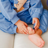 Korean Baby Top & Bottom Loungewear Set-Hi Blue