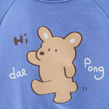 Korean Baby Top & Bottom Loungewear Set-Hi Blue