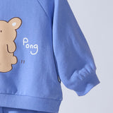 Korean Baby Top & Bottom Loungewear Set-Hi Blue