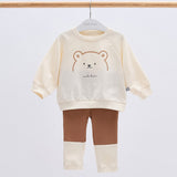 Korean Baby Top & Bottom Loungewear Set-Raglan