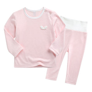Korean Kids Cotton Pajamas Set-Angel Pink
