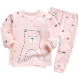 Korean Kids Cotton Pajamas Set-Bear Pink