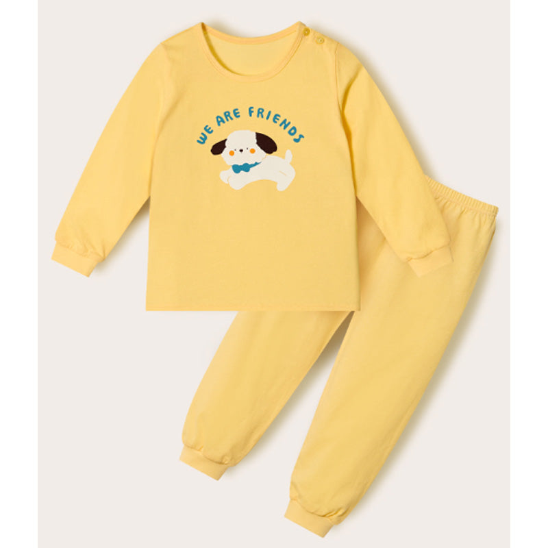 Korean Kids Cotton Pajamas Set-Fun Puppy