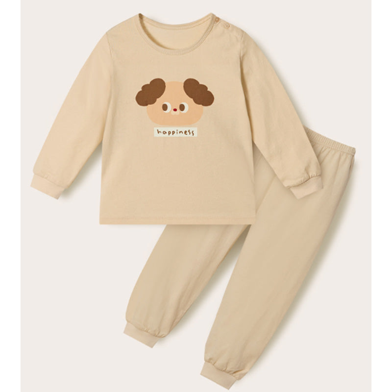 Korean Kids Cotton Pajamas Set-Happy Dog