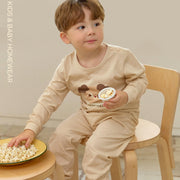Korean Kids Cotton Pajamas Set-Happy Dog