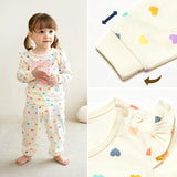 Korean Kids Cotton Pajamas Set-Heart Bunny