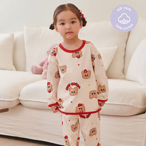 Korean Kids Cotton Pajamas Set-Hot Cocoa