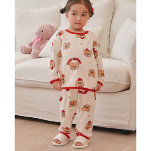 Korean Kids Cotton Pajamas Set-Hot Cocoa