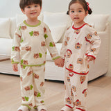 Korean Kids Cotton Pajamas Set-Hot Cocoa