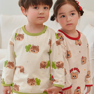 Korean Kids Cotton Pajamas Set-Lucky Dada