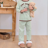 Korean Kids Cotton Pajamas Set-Mint Choco