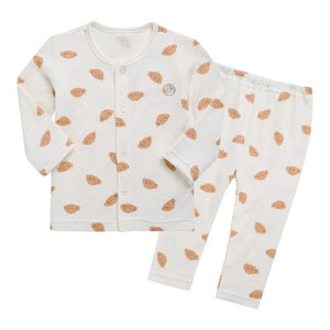 Korean Kids Cotton Pajamas Set-Puppy Ivory