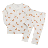 Korean Kids Cotton Pajamas Set-Puppy Ivory