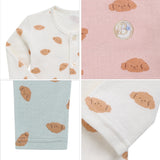 Korean Kids Cotton Pajamas Set-Puppy Ivory