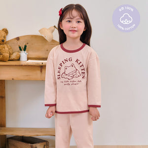 Korean Kids Cotton Pajamas Set-Sleeping Kiki