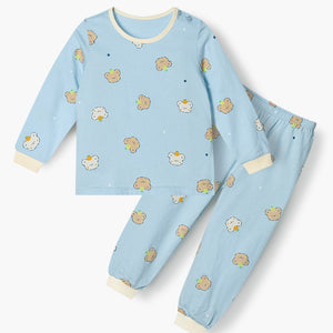 Korean Kids Cotton Pajamas Set-Sweet Bear