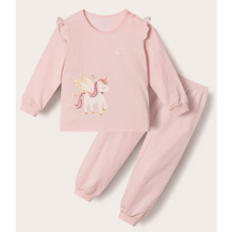 Korean Kids Cotton Pajamas Set-Unicorn
