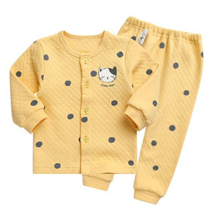 Korean Kids Thermal Pajamas Set-Bubble Cat