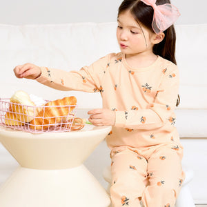 Korean Kids Organic Pajamas Set-Orange