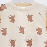 Korean Baby Top & Bottom Loungewear Set-Hi Brown