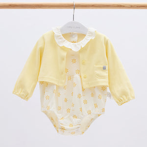 Lia Floral Baby Bodysuit & Cardigan Set