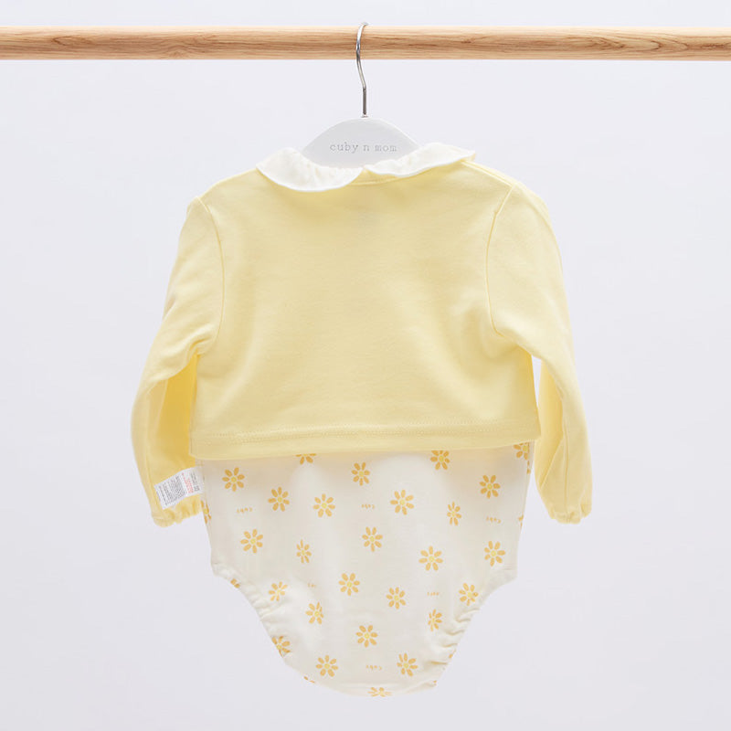 Lia Floral Baby Bodysuit & Cardigan Set