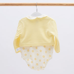 Lia Floral Baby Bodysuit & Cardigan Set