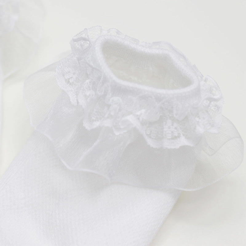 Korean Kids Lilac Lace Ankle Socks