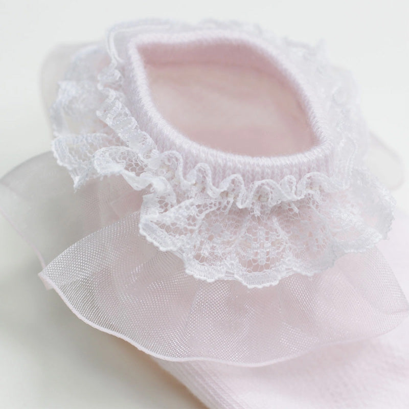 Korean Kids Lilac Lace Ankle Socks