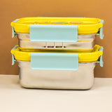 Lilfant Minini Stainless Steel Stackable 2 Layer Bento Box with Lunch Bag